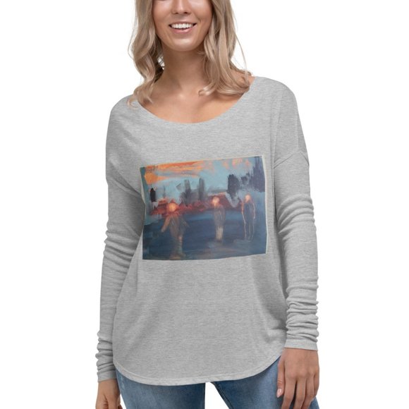 Walking out side the city/ Ladies' Long Sleeve Tee - Picture 1 of 3